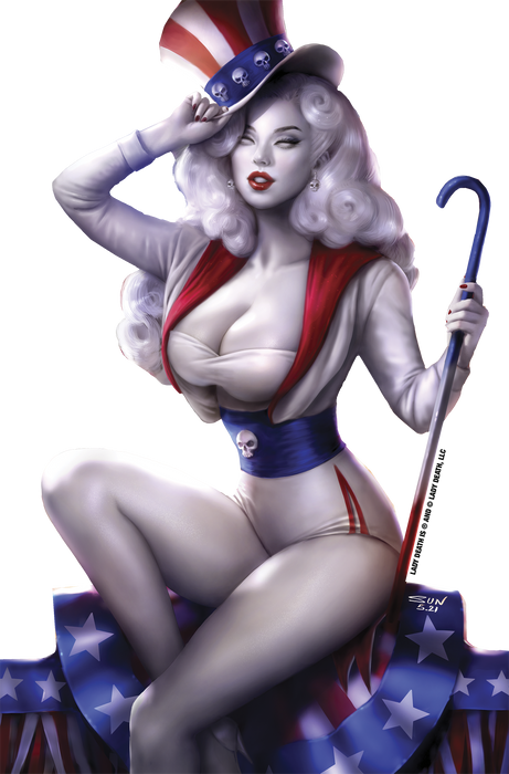 Lady Death: Stars & Stripes 8" Vinyl Sticker