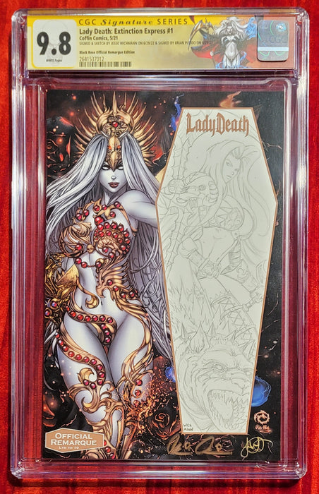 Lady Death: Extinction Express #1 - Black Rose Official Remarque Edition - Pulido / Wichmann Signed w/Remarque  - CGC Signature Series 9.8 (2641537012) - Sunday Slabs 5/12