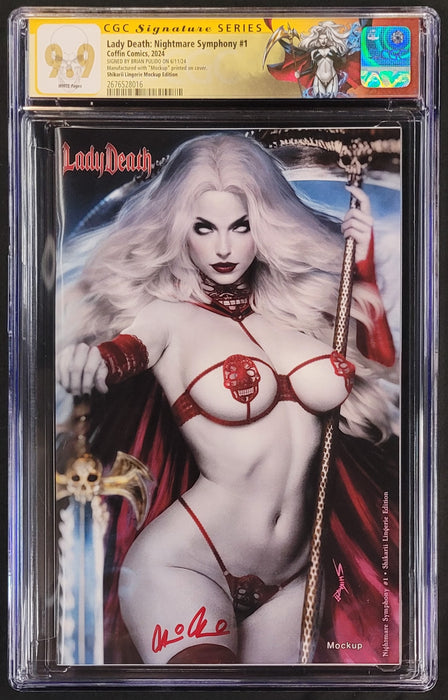 Lady Death: Nightmare Symphony #1 - Shikarii Lingerie Edition (Mockup) - Pulido Signed - CGC Signature Series 9.9 (2676528016) - Catacomb 6/4