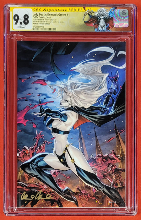 Lady Death: Demonic Omens #1 - Ultimate Virgin Art Edition (Mockup) - Pulido Signed - CGC Signature Series 9.8 (2701199008) - Sunday Slabs 6/16