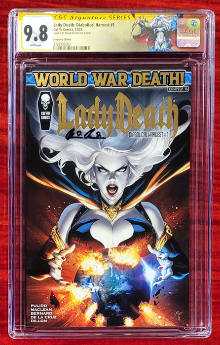 Lady Death: Diabolical Harvest - Premiere Edition - Gold Foil - Pulido Signed - CGC Signature Series 9.8 (2721755002) - Sunday Slabs 2/18