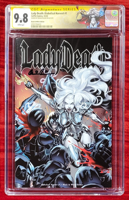 Lady Death: Diabolical Harvest #1 - Black & White Edition - Pulido Signed - CGC Signature Series 9.8 (#2721755012) - Sunday Slabs 5/26