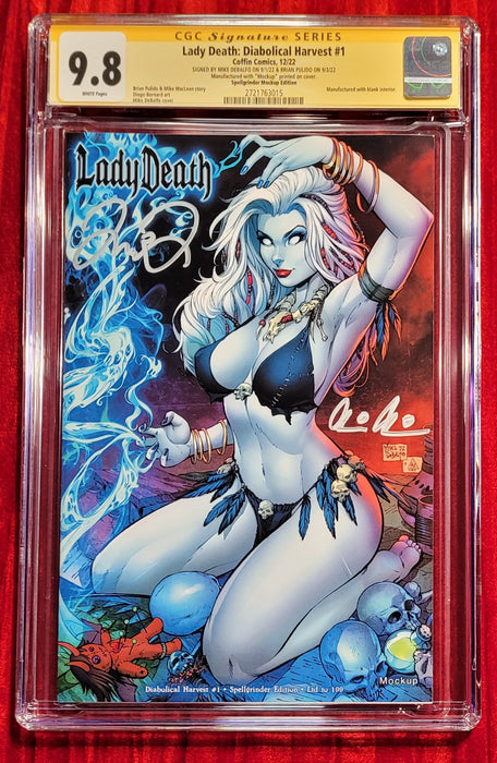 Lady Death: Diabolical Harvest - Spellgrinder Edition (Mockup) - Pulido/DeBalfo Signed - CGC Signature Series 9.8 (2721763015) - Catacomb 11/14