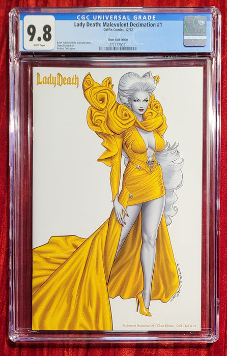 Lady Death: Malevolent Decimation #1 - Chase Edition - Gold - CGC Universal 9.8 (#2721770021)