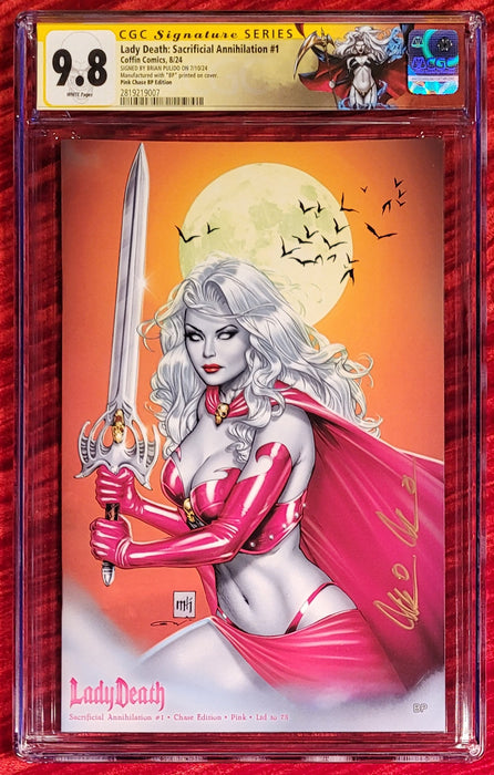 Lady Death: Sacrificial Annihilation #1 - Chase Edition - Pink (BP Edition) - Pulido Signed - CGC Signature Series 9.8 (2819219007) - Sunday Slabs 9/15