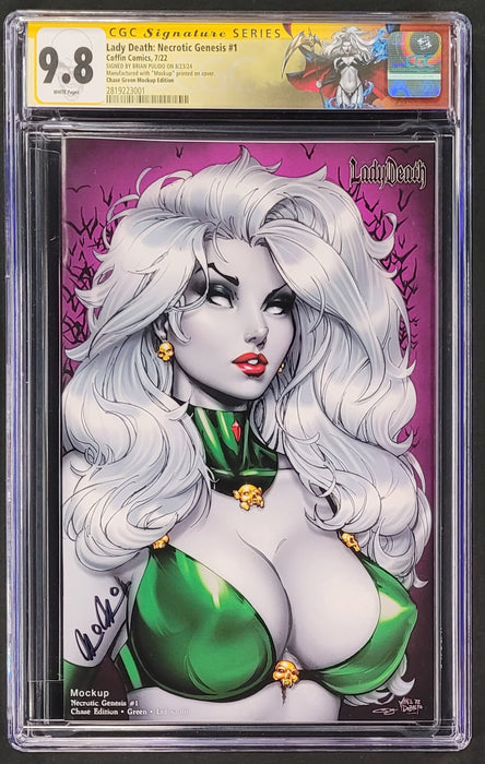 Lady Death: Necrotic Genesis #1 - Chase Edition - Emerald (Mockup) - Pulido Signed - CGC Signature Series 9.8 (2819223001) - Catacomb 12/12