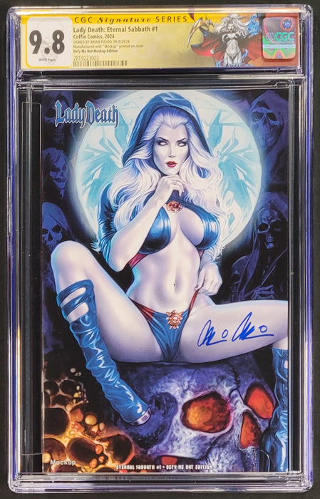 Lady Death: Eternal Sabbath #1 - Defy Me Not Edition (Mockup) - Pulido Signed - CGC Signature Series 9.8 (2819223003) - Catacomb 6/11