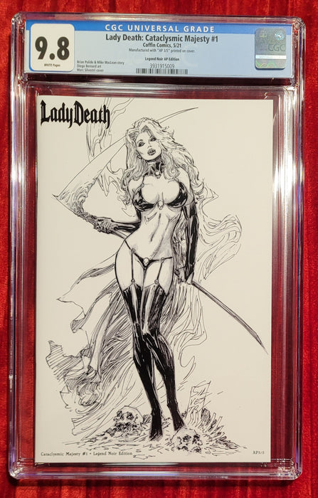 Lady Death: Cataclysmic Majesty #1 - Legend Noir Edition (Artist Proof #3) - CGC Universal 9.8 (#3931915009) - Catacomb 6/4