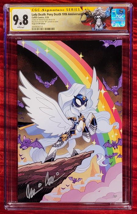 Lady Death #1 - Pony Death 10th Anniversary Virgin Art Edition (BP Edition!) - Pulido Signed - CGC Signature Series 9.8 (4449806014) - Catacomb 1/1