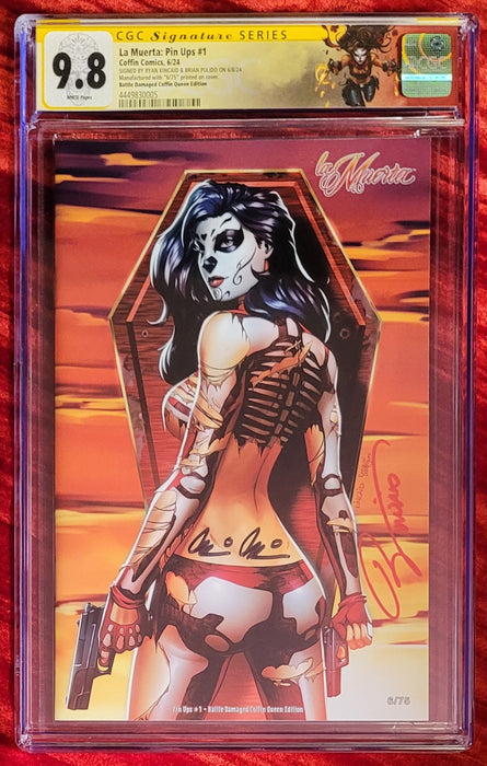 La Muerta: Pin Ups #1 - Battle Damaged Coffin Queen Edition (LOW #6) - Pulido / Kincaid Signed - CGC Signature Series 9.8 (4449830005) - Catacomb 10/24