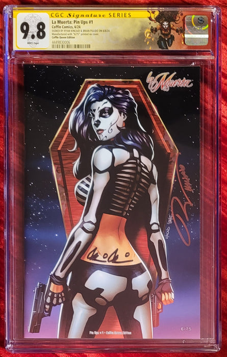 La Muerta: Pin Ups #1 - Coffin Queen Edition (Mockup) - Pulido / Kincaid Signed - CGC Signature Series 9.8 (4449830006) - Sunday Slabs 9/15