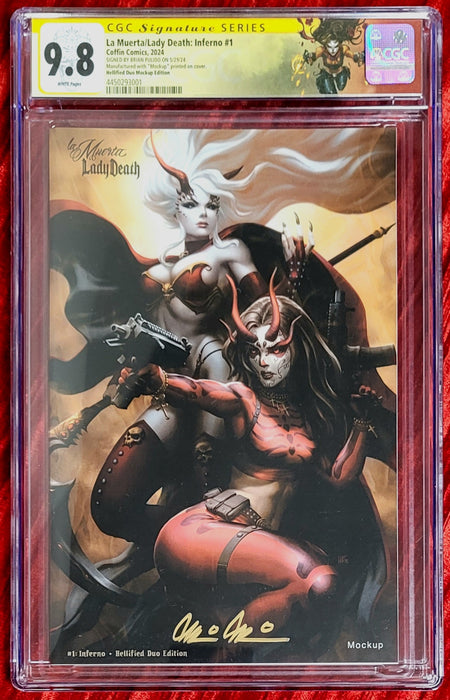 La Muerta / Lady Death: Inferno #1 - Hellified Duo Edition (Mockup) - Pulido Signed - CGC Signature Series 9.8 (4450293001) - Catacomb 11/7