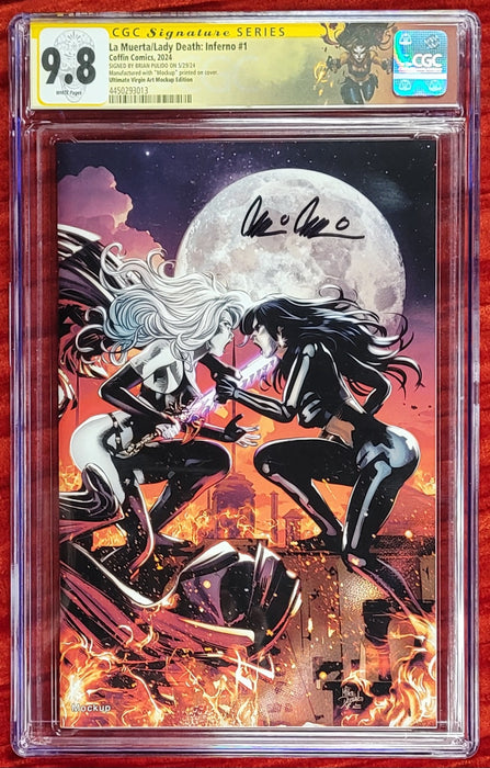 La Muerta / Lady Death: Inferno #1 - Ultimate Virgin Art Edition (Mockup) - Pulido Signed - CGC Signature Series 9.8 (4450293013) - Catacomb 12/19