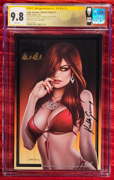 Lady Satanus: Sinister Urge #1 - Keith Garvey Luxury Foil Edition (Mockup) - Pulido / Garvey Signed - CGC Signature Series 9.8 (4450310004) - Sunday Slabs 9/15