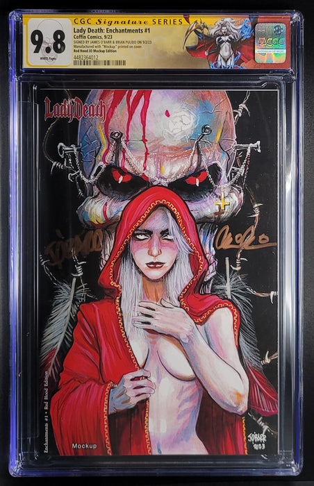 Lady Death: Enchantments #1 - Red Hood Edition (Mockup) - Pulido / O'Barr Signed - CGC Signature Series 9.8 (4482364012) - Tomb Treasures 2/18