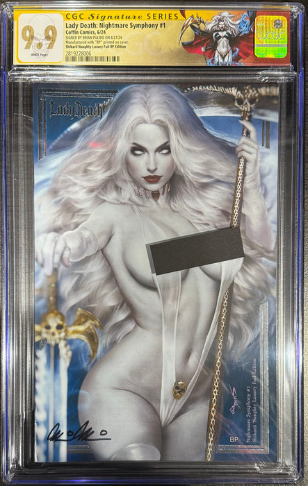 Lady Death: Nightmare Symphony #1 - Shikarii Naughty Luxury Foil Edition (Mockup) - Pulido Signed - CGC Signature Series 9.9 (2819228006) - Catacomb 6/18