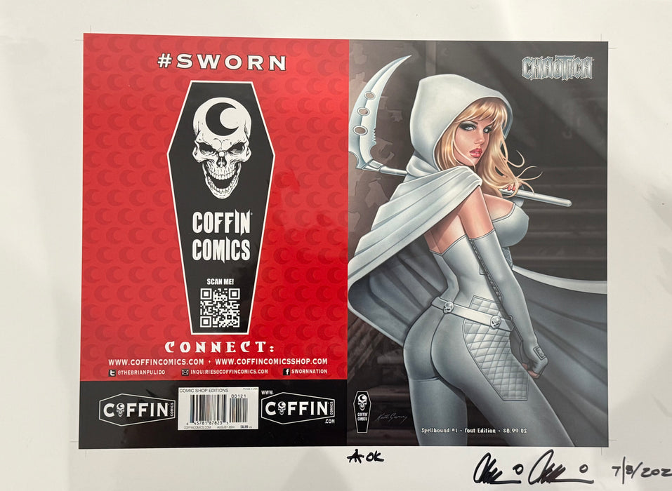Chaotica: Spellbound - Comic Shop Pout Edition - Uncut Cover Sheet - Pulido Signed