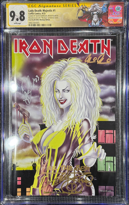 Lady Death: Majestic #1 - Iron Death Killer Edition (Mockup) - Pulido/Harrigan/Riggs Signed - CGC Signature Series 9.8 (4482364005) - Catacomb 12/18