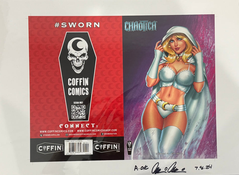 Chaotica: Spellbound - Comic Shop Elite Edition - Uncut Cover Sheet - Pulido Signed (Catacomb 6/11)