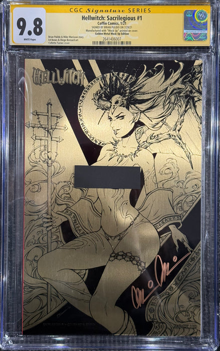 Hellwitch: Sacrilegious - Golden Metal Edition (Mockup) - CGC Signature Series 9.8 (2641406007) - Catacomb 1/1