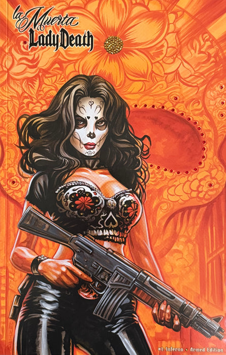 La Muerta / Lady Death: Inferno - Armed Edition - Mega Jeweled Copy!