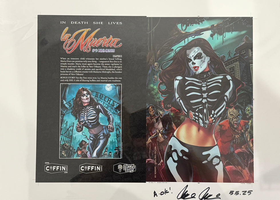 La Muerta: Nemesis - Ultra Foil Edition - Uncut Cover Sheet - Pulido Signed