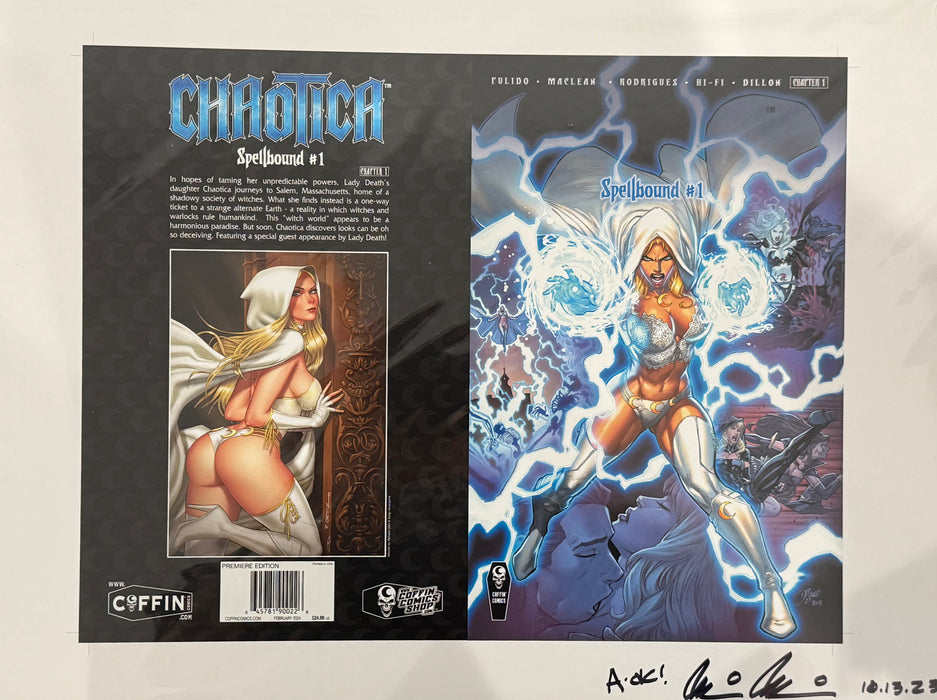 Chaotica: Spellbound - Premiere Edition - Uncut Cover Sheet - Pulido Signed