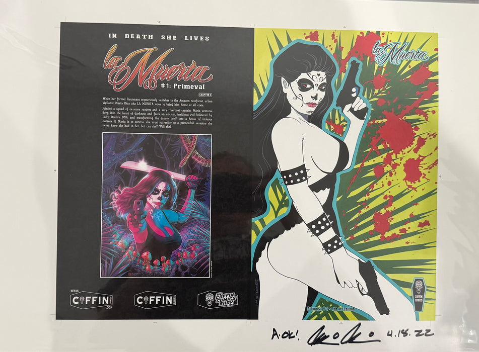 La Muerta: Primeval - Pop Art Edition - Uncut Cover Sheet - Pulido Signed