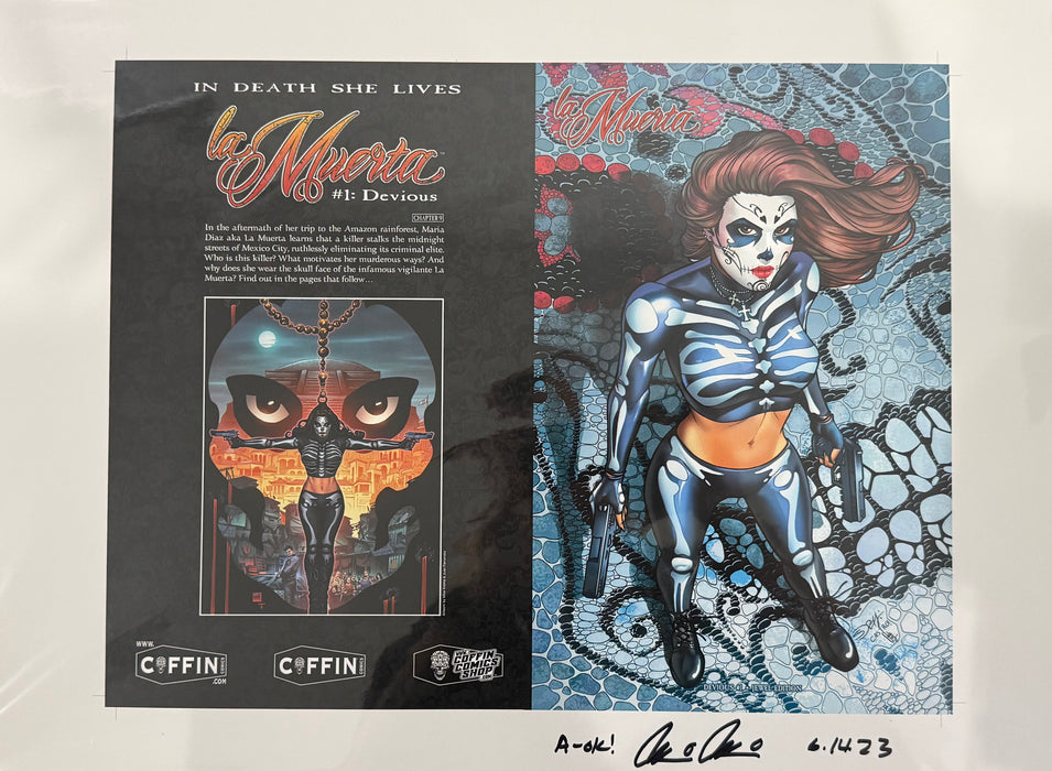 La Muerta: Devious - Jewel Edition - Uncut Cover Sheet - Pulido Signed