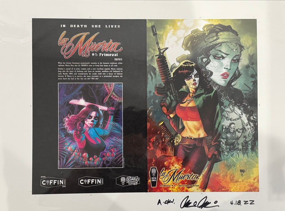 La Muerta: Primeval - Joel Gomez Edition - Uncut Cover Sheet - Pulido Signed