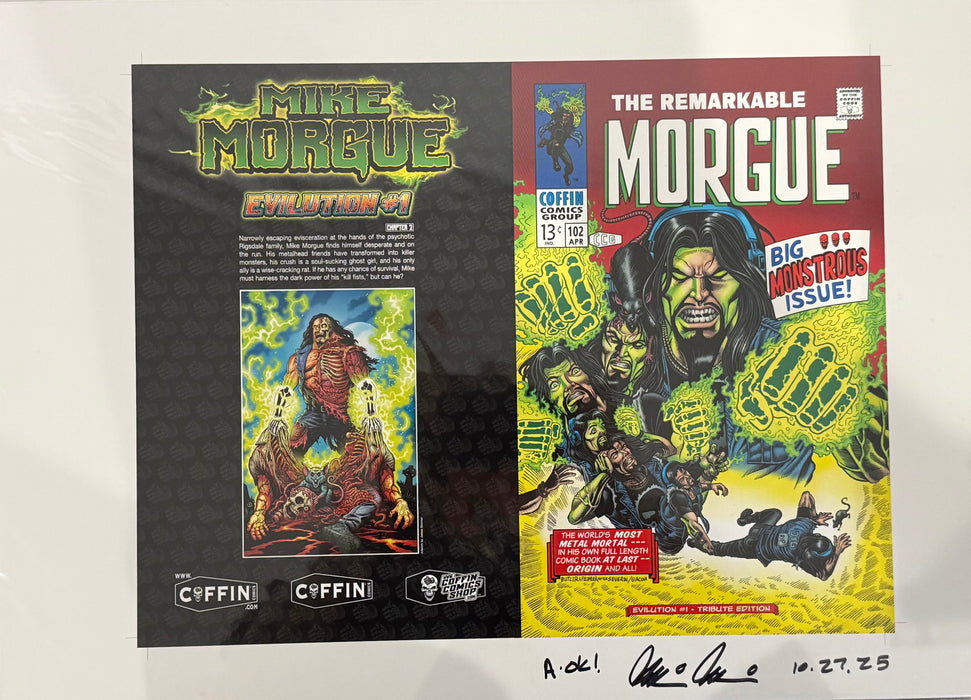 Mike Morgue: Evilution - Tribute Edition - Uncut Cover Sheet - Pulido Signed