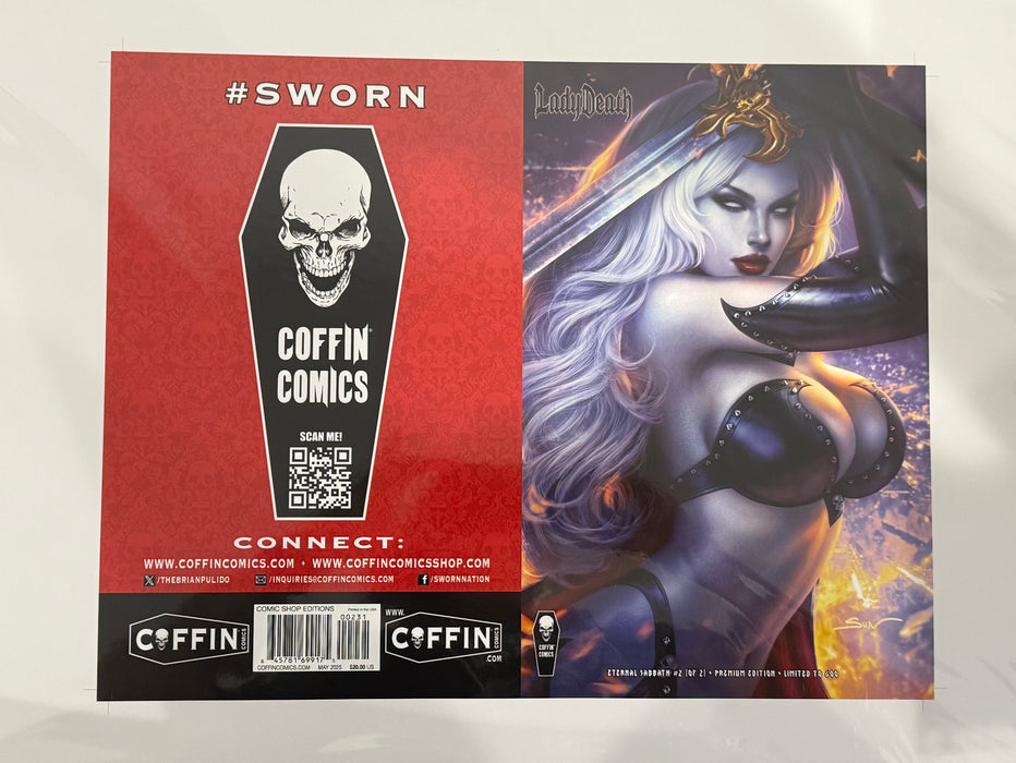 Lady Death: Eternal Sabbath #2 (of 2) - Comic Shop Premium Edition - Uncut Cover Sheet - Pulido Signed