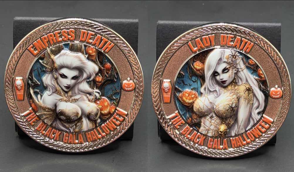 Lady Death / Empress Death: Black Gala Halloween Challenge Coin