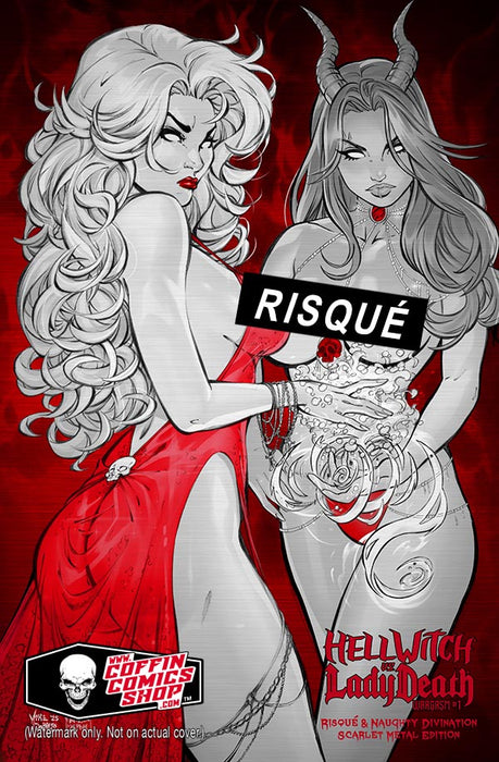 Hellwitch vs. Lady Death: Wargasm #1 - Risqué & Naughty Divination Scarlet Metal Edition (Tomb Treasures 12/3)
