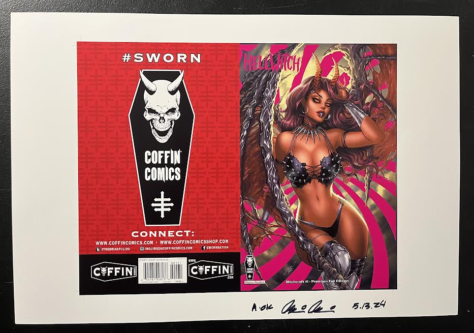 Hellwitch: Bitchcraft - Comic Shop Premium Foil Edition - Uncut Cover Sheet - Pulido Signed