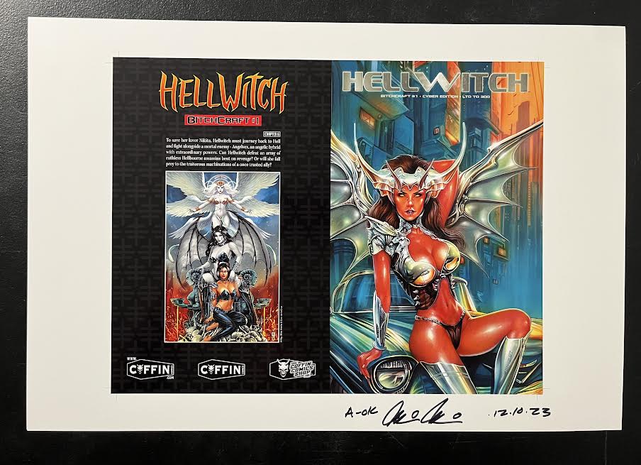 Hellwitch: Bitchcraft - Cyber Edition- Uncut Cover Sheet - Pulido Signed