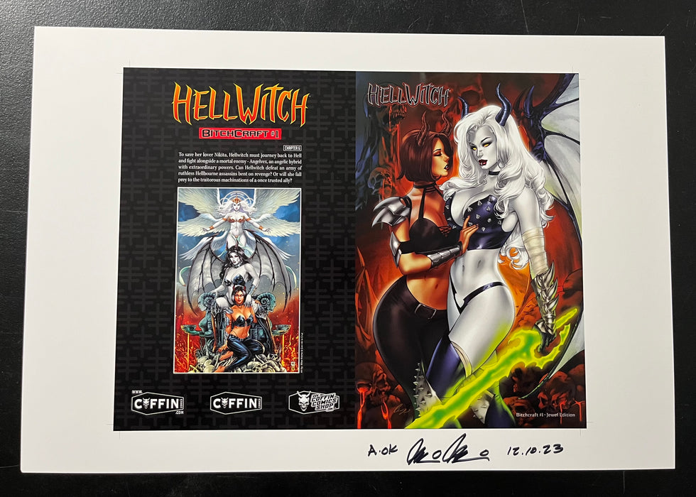 Hellwitch: Bitchcraft - Jewel Edition - Uncut Cover Sheet - Pulido Signed