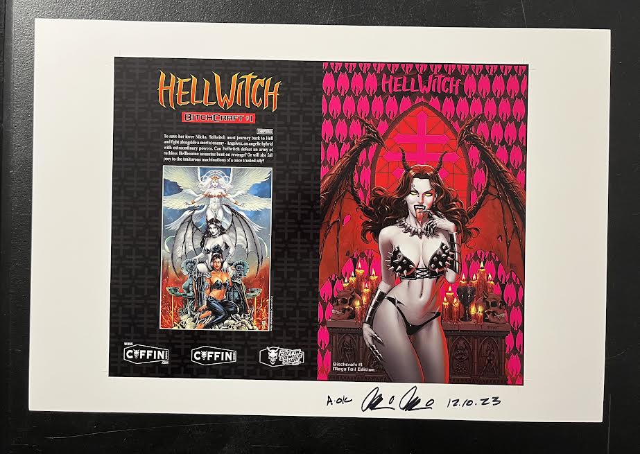 Hellwitch: Bitchcraft - Mega Foil Edition - Uncut Cover Sheet - Pulido Signed