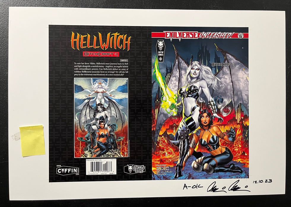 Hellwitch: Bitchcraft - Premiere Kickstarter Edition - Uncut Cover Sheet - Pulido Signed