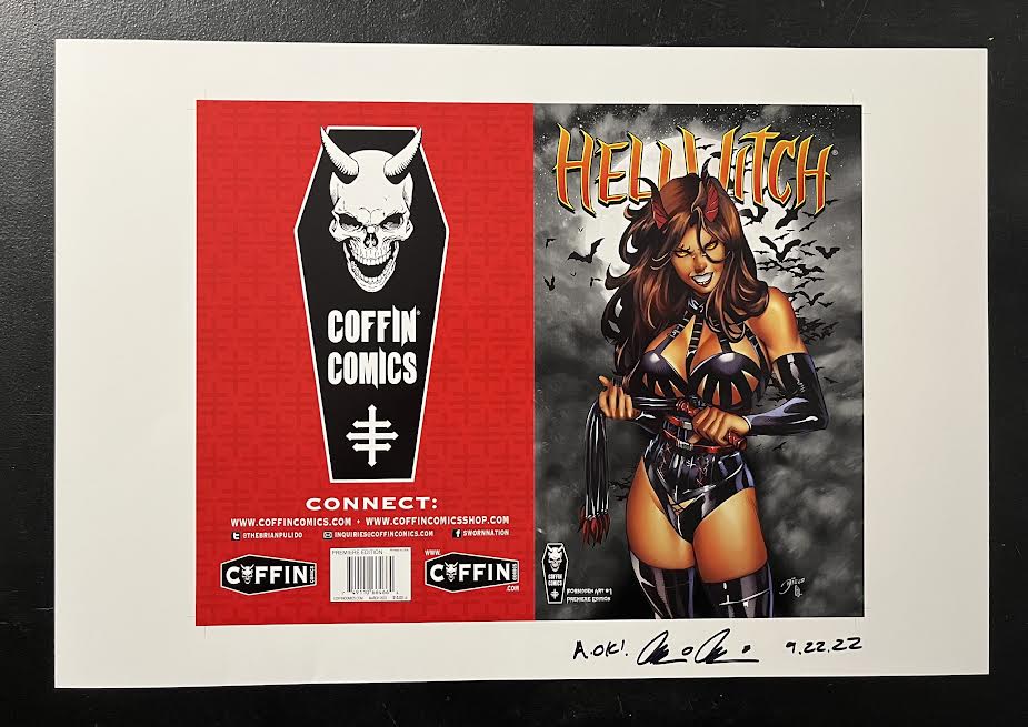Hellwitch: Forbidden Art #1 - Premiere Edition- Uncut Cover Sheet - Pulido Signed