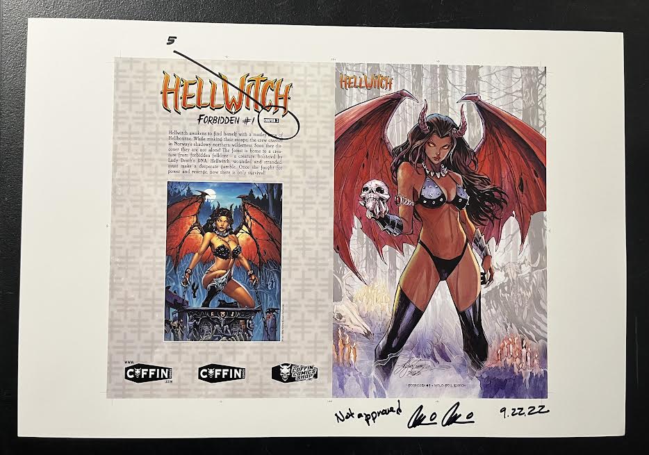 Hellwitch: Forbidden - Holo-Foil Edition- Uncut Cover Sheet - Pulido Signed