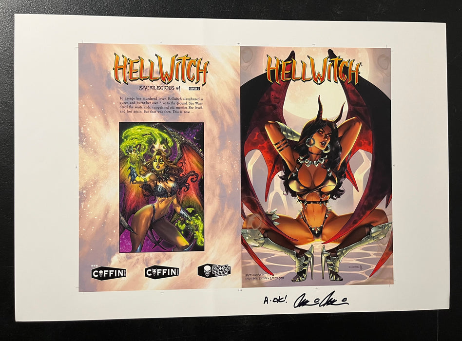 Hellwitch: Sacrilegious - Holo-Foil Edition -Uncut Cover Sheet B- Pulido Signed