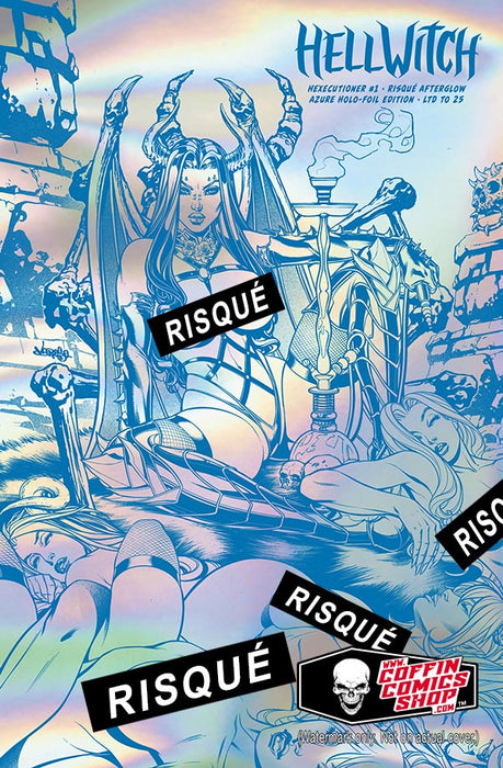 Hellwitch: Hexecutioner #1 - Risque Afterglow Azure Holo-Foil Edition