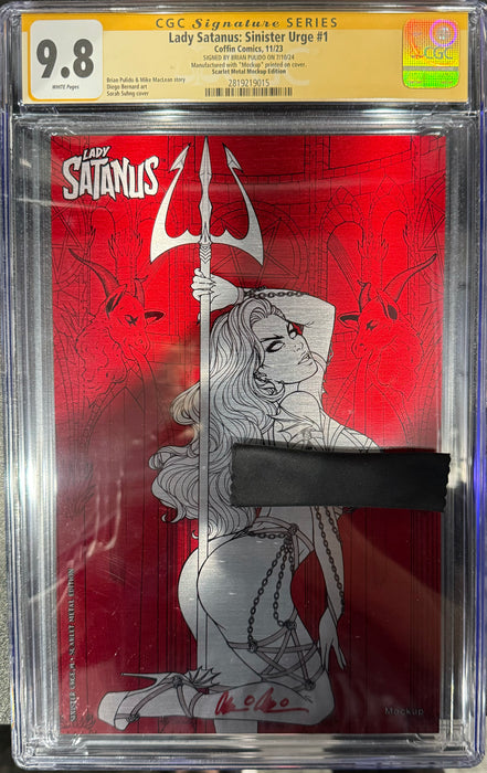 Lady Satanus: Sinister Urge - Scarlet Metal Edition (Mockup) - Pulido Signed - CGC Signature Series 9.8 (2819219015) - Catacomb 11/21