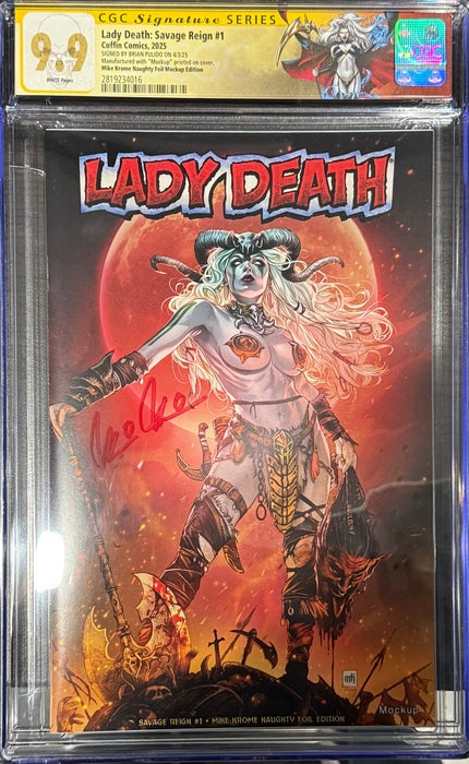 Lady Death: Savage Reign - Mike Krome Naughty Foil Edition (Mockup) - Pulido Signed - CGC Signature Series 9.9 (2819234016) - Catacomb 12/18