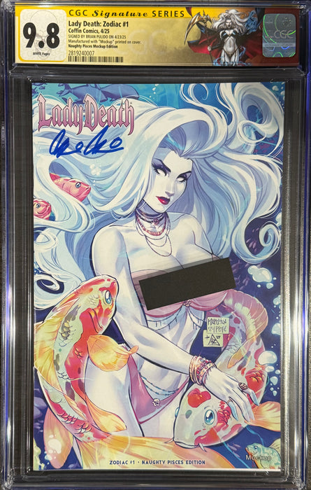 Lady Death: Zodiac #1 - Naughty Pisces Edition (Mockup) - Pulido Signed - CGC Signature Series 9.8 (2819240007) - Catacomb 6/11