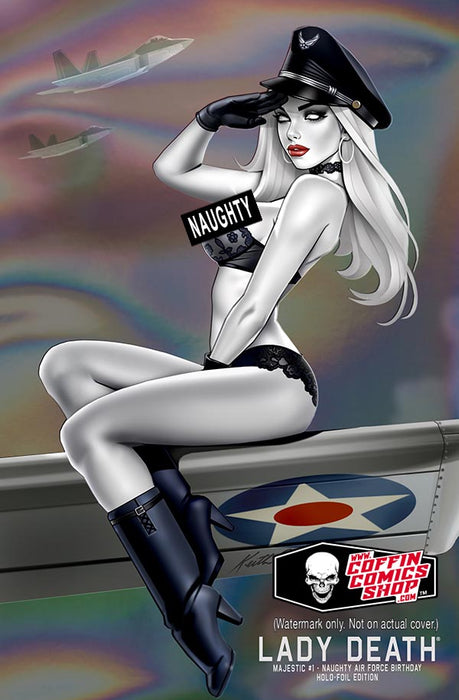 Lady Death: Majestic #1 - Naughty Air Force Birthday Holo-Foil Edition