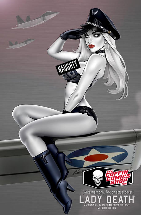 Lady Death: Majestic #1 - Naughty Air Force Birthday Metallic Edition