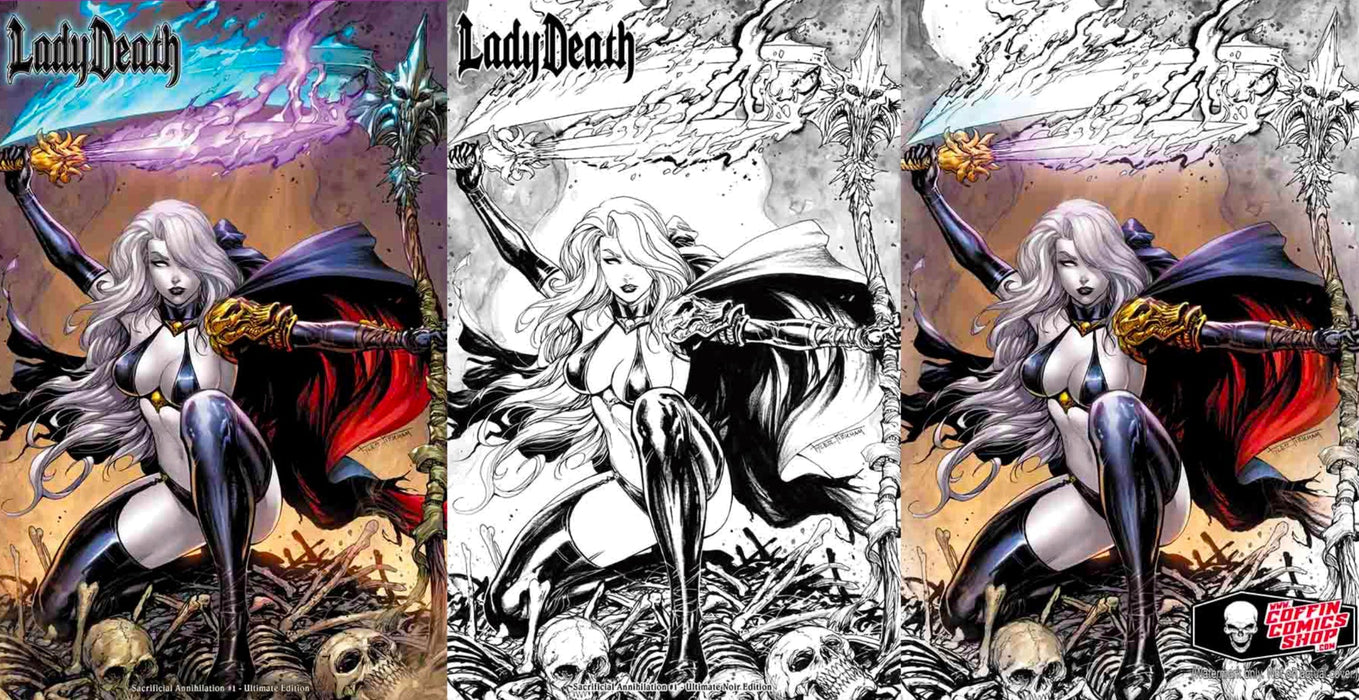 Lady Death: Sacrificial Annihilation #1 - Ultimate Edition 3-Book Set (BP Edition Set!) - Catacomb 1/1