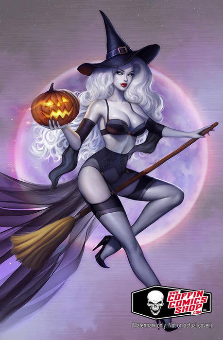 Lady Death: All Hallows Evil #1 - Lingerie Moonwitch Virgin Art Embossed Metallic Edition